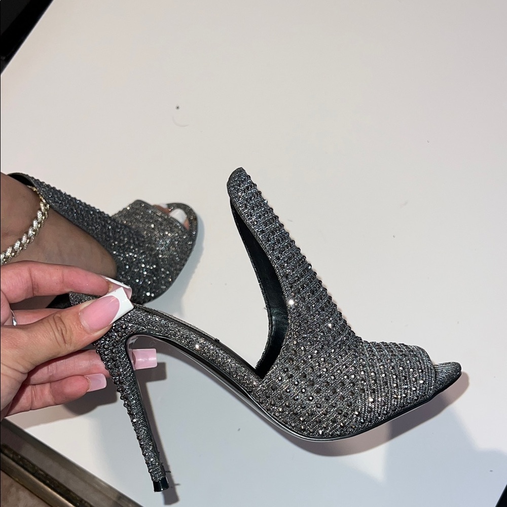 Steve Madden Black Glitter Heels